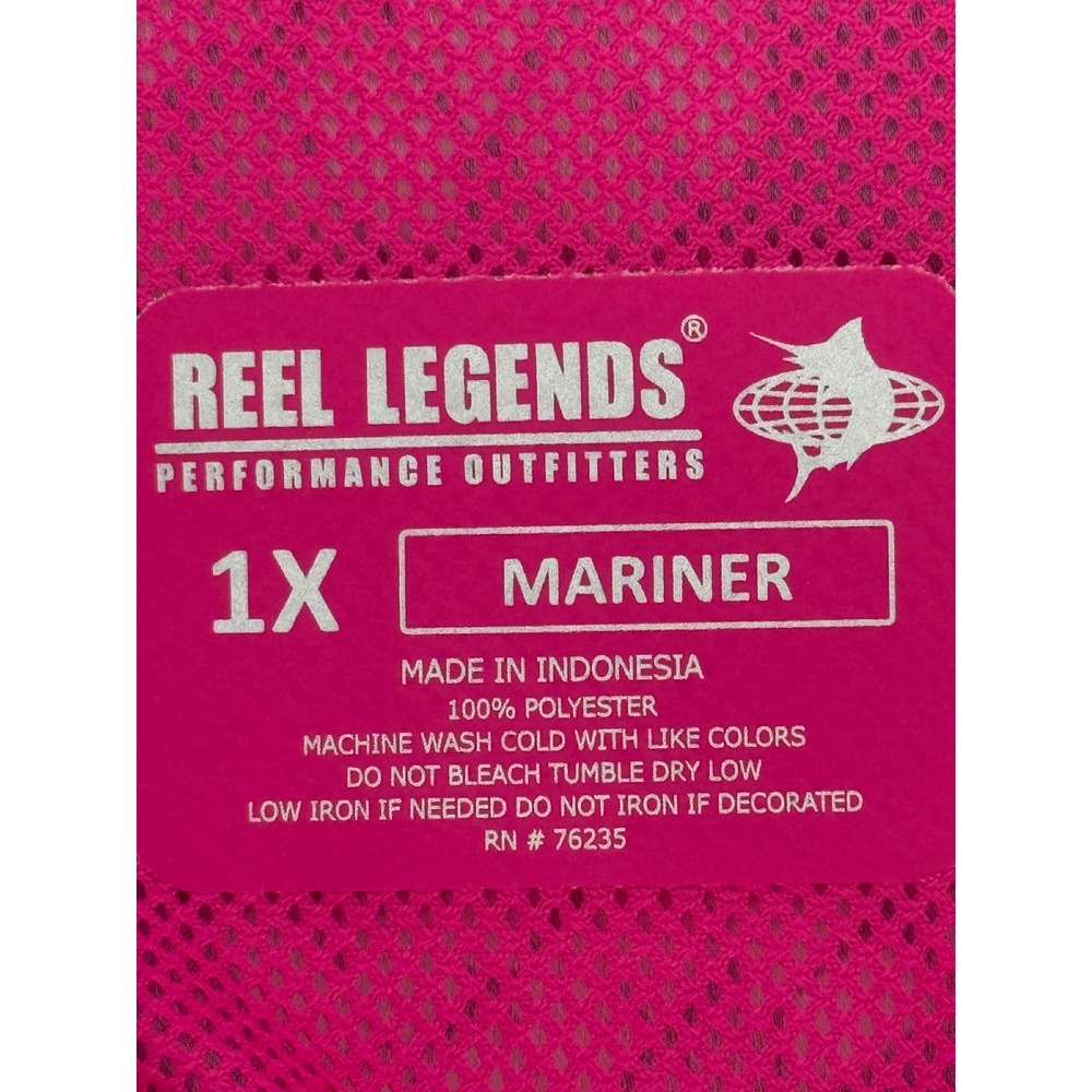 Reel Legends Womens Pink Snakeskin Sleeveless Fishing Shirt Ventilated Sz 1X - Picture 7 of 7
